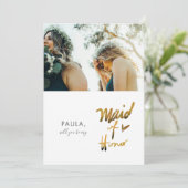 Invitation Photo de Demoiselle d'Honneur Minimaliste Fausse (Debout devant)