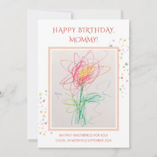 Invitation Photo de dessin d'enfant Joyeux Anniversaire Maman