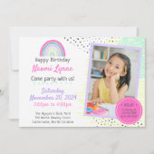 Invitation Photo de dessins kawaii pour les 90 ans de Rainbow (Devant)