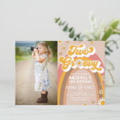 Invitation photo de deux Super 2e anniversaire (Debout devant)