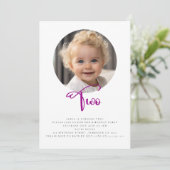 Invitation Photo de deuxième anniversaire très simple (Debout devant)