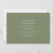 Invitation Photo de dîner de répétition minimal vert de mode (Dos)