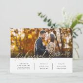 Invitation Photo de dîner de répétition moderne (Debout devant)