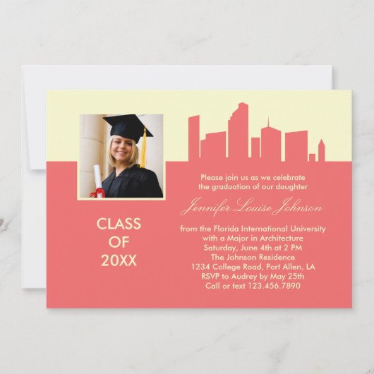 Invitation photo de diplôme en architecture (Devant)