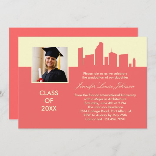 Invitation photo de diplôme en architecture (Devant / Derrière)