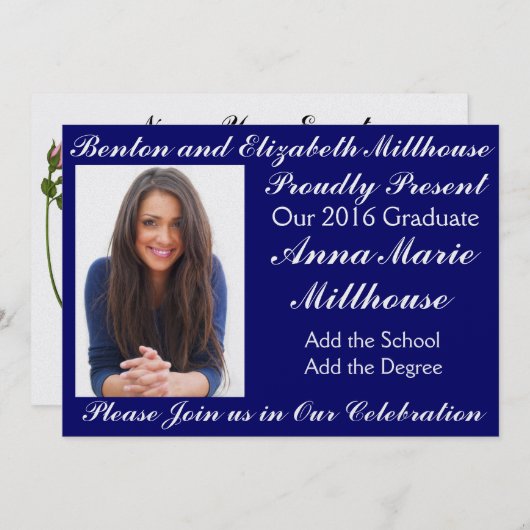 Invitation photo de diplôme - SRF (Devant / Derrière)