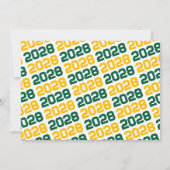 Invitation photo de diplôme vert, or et blanc (Dos)