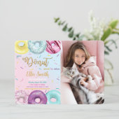 Invitation Photo de Donut Aquarelle (Debout devant)