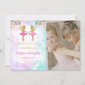Invitation photo de double ballerine (Devant)