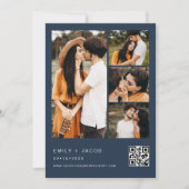 Invitation Photo de douche de la Marine Blue Couple Code QR (Devant)