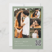 Invitation Photo de douche de Sage Green Couple Code QR (Devant)