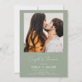 Invitation Photo de douche de Sage Green Couple Code QR (Dos)