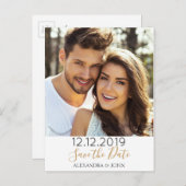 Invitation Photo de Faire-Part de Mariage en Or et (Devant / Derrière)