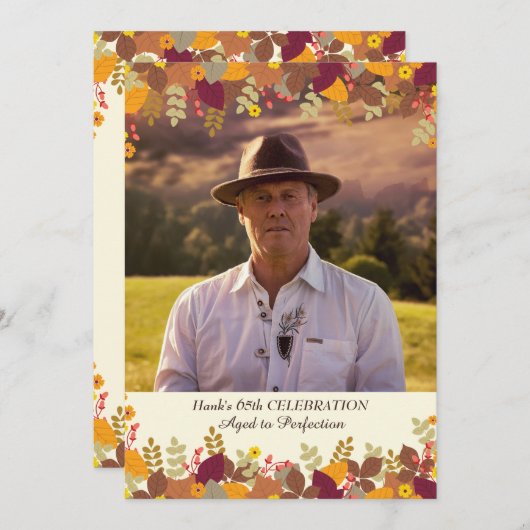 Invitation photo de Fall Borders (Devant / Derrière)