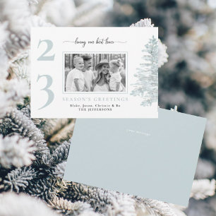 Invitation Photo de famille bleu glace Vivre nos meilleures v