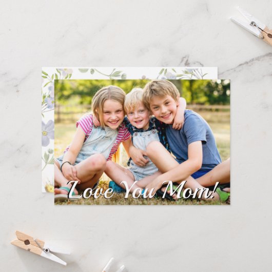 Invitation Photo de famille, Bonne fête des mères (Devant/Arrière en situation)