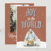 Invitation Photo de famille religieuse Joyeux Noël (Devant / Derrière)