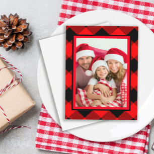 Invitation Photo de famille traditionnelle Tartan de Noël