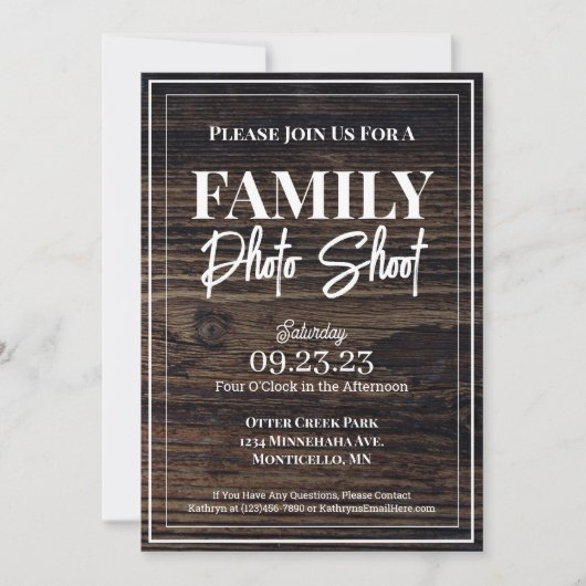 Invitation Photo de famille Woodsy & Rustic (Devant)