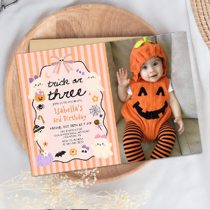 Invitation Photo de fantôme de Halloween pour 3e anniversaire