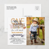 Invitation photo de ferme pour le 1er anniversaire (Devant / Derrière)