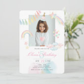 Invitation Photo de fête d'anniversaire (Debout devant)