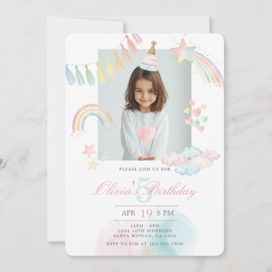 Invitation Photo de fête d'anniversaire (Devant)
