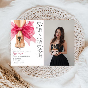 Invitation Photo de fête d'anniversaire 20 ans avec talons ha