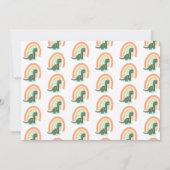 Invitation Photo de fête d'anniversaire arc-en-ciel de dinosa (Dos)