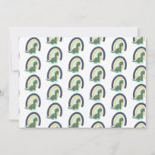 Invitation Photo de fête d'anniversaire arc-en-ciel de dinosa (Dos)