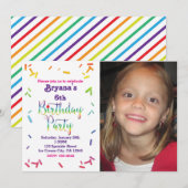 Invitation photo de fête d'anniversaire avec arc-e (Devant / Derrière)