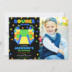 Invitation Photo de fête d'anniversaire avec une maison de re