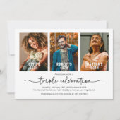 Invitation Photo de fête d'anniversaire conjointe 3 (Devant)