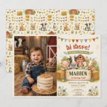 Photo de fête d'anniversaire de 2 ans à la ferme r