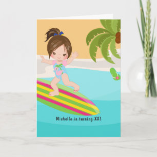 Invitation Photo de fête d'anniversaire de fille de plage d'é