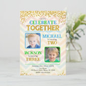 Invitation Photo de fête d'anniversaire de frères et sœurs Bo (Debout devant)