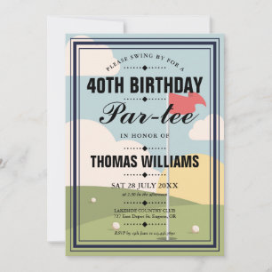 Invitation Photo de fête d'anniversaire de golf Partee