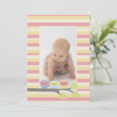 Invitation Photo de fête d'anniversaire de la chouette (Debout devant)