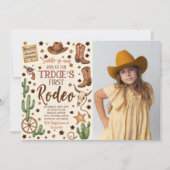 Invitation photo de fête d'anniversaire de la Cowg (Devant)