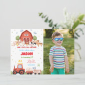 Invitation Photo de fête d'anniversaire de la ferme verte mod (Debout devant)