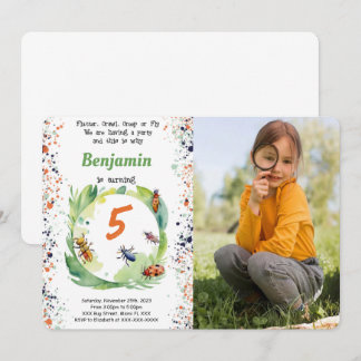 Invitation Photo de fête d'anniversaire de la fête du garçon 