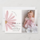 Invitation Photo de fête d'anniversaire de la fille rose Dais (Devant)