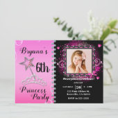 Invitation Photo de fête d'anniversaire de la princesse rose (Debout devant)