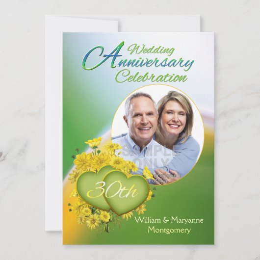 Invitation Photo de fête d'anniversaire de mariage de 3 ans S (Devant)