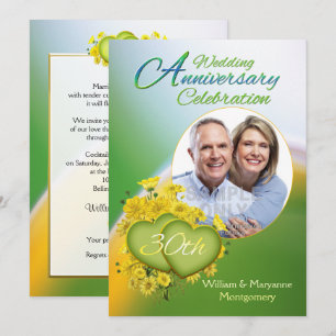 Invitation Photo de fête d'anniversaire de mariage de 3 ans S