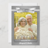 Invitation Photo de fête d'anniversaire de mariage de diamant (Devant)