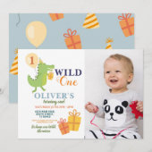 Invitation Photo de fête d'anniversaire de premier anniversai (Devant / Derrière)