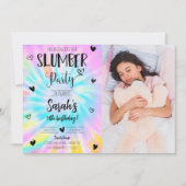 Invitation Photo de fête d'anniversaire de Tie Dye Girl Stwoo (Devant)