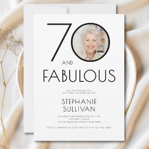 Invitation Photo de fête d'anniversaire des 70 ans Soixante-d