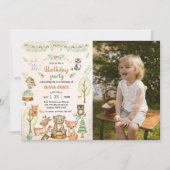 Invitation Photo de fête d'anniversaire des animaux de la for (Devant)